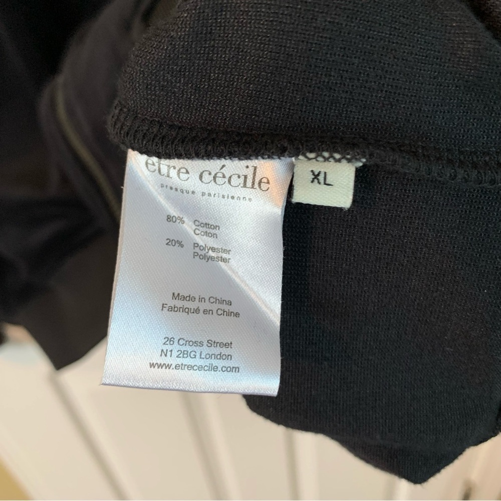 Etre Cecile Black Velour Bomber Bedazzled Logo Zip Up Jacket, size XL - Picture 7 of 9